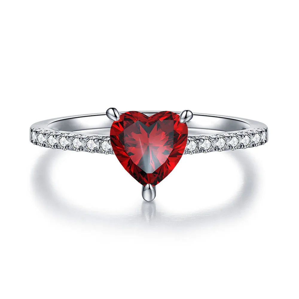 MUSHAN Luxury Jewelry Heart Shaped Yellow Diamond Ring  Feminine Charm S925 Pure Silver Ring