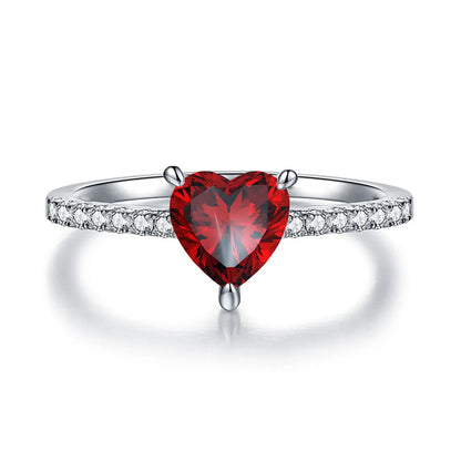 MUSHAN Luxury Jewelry Heart Shaped Yellow Diamond Ring  Feminine Charm S925 Pure Silver Ring