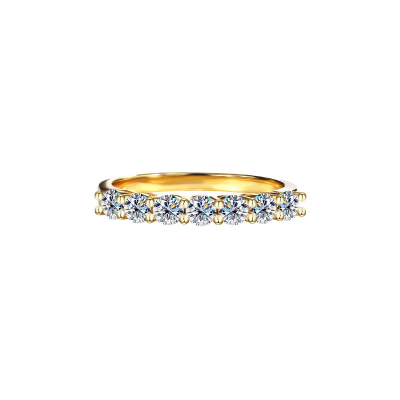MuShan Designer Jewelry 925 Sterling Silver Ring VVS Moissanite Gift Ring for Spouse 18K Gold Plated MST Patent Fine Jewellery
