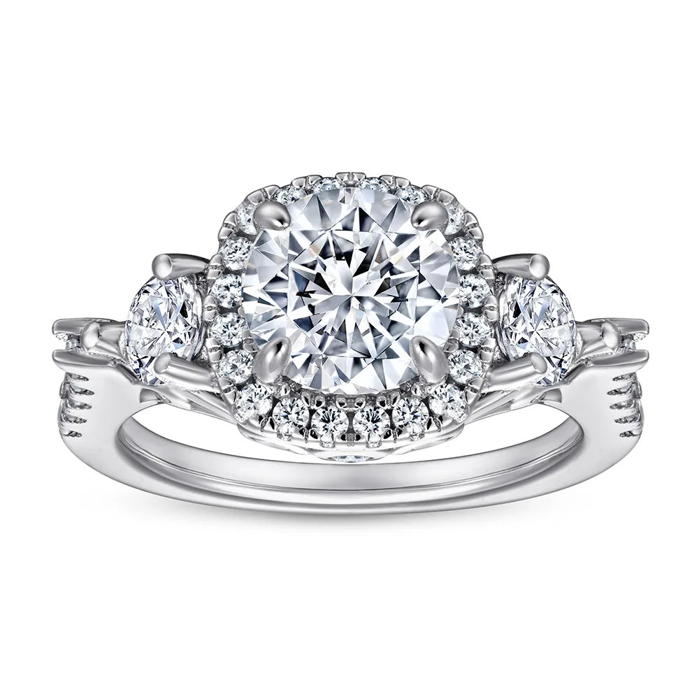 MuShan Jewelry 925 Sterling Silver Rings Bands Engagement Ring 5A Cubic Zirconia Valentine Delicate Anniversary  Women Gift