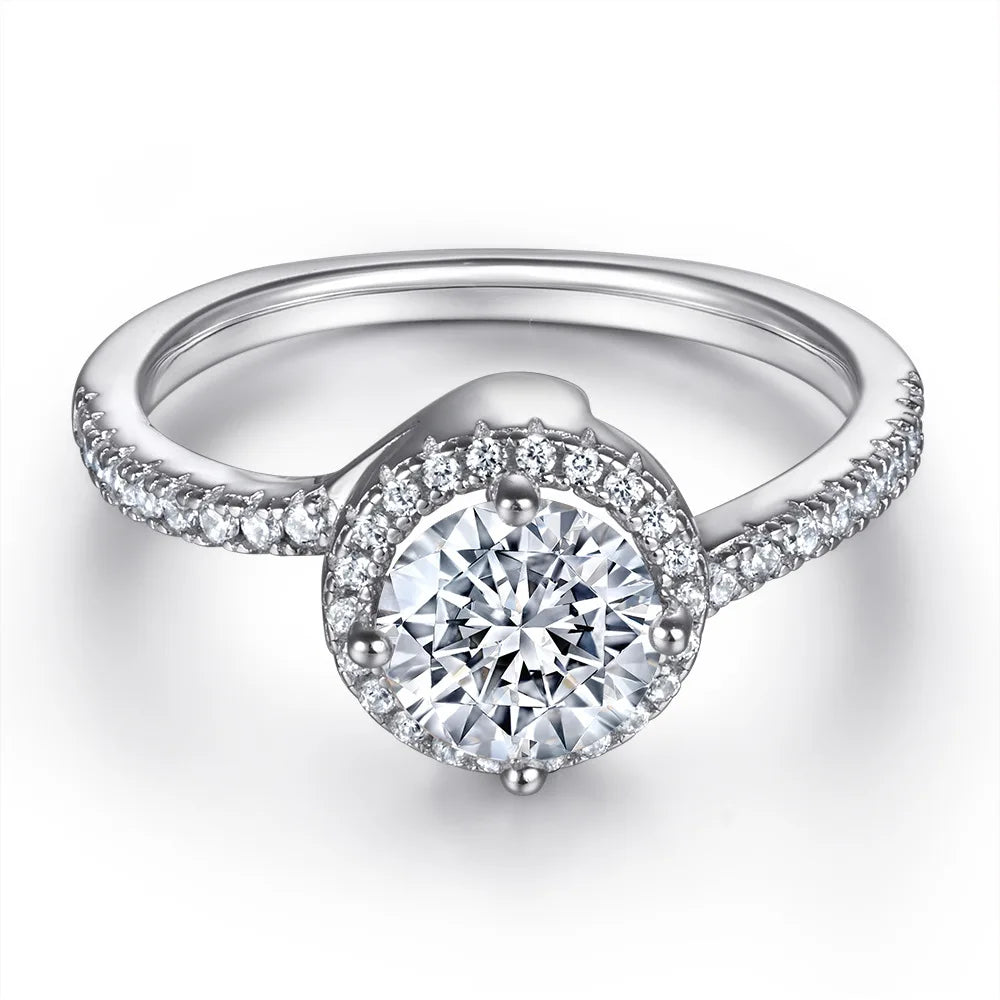 MuShan Jewelry 925 Sterling Silver Rings Bands Engagement Ring 7A Cubic Zirconia Delicate Premium Anniversary  Women Gift