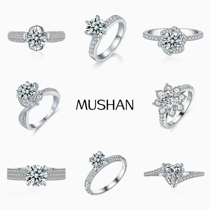 MUSHAN Designer Jewelry 925 Sterling Silver Rings Bands Moissanite Diamond Ring For Women GRA Certificate s925 Fine Jewelry