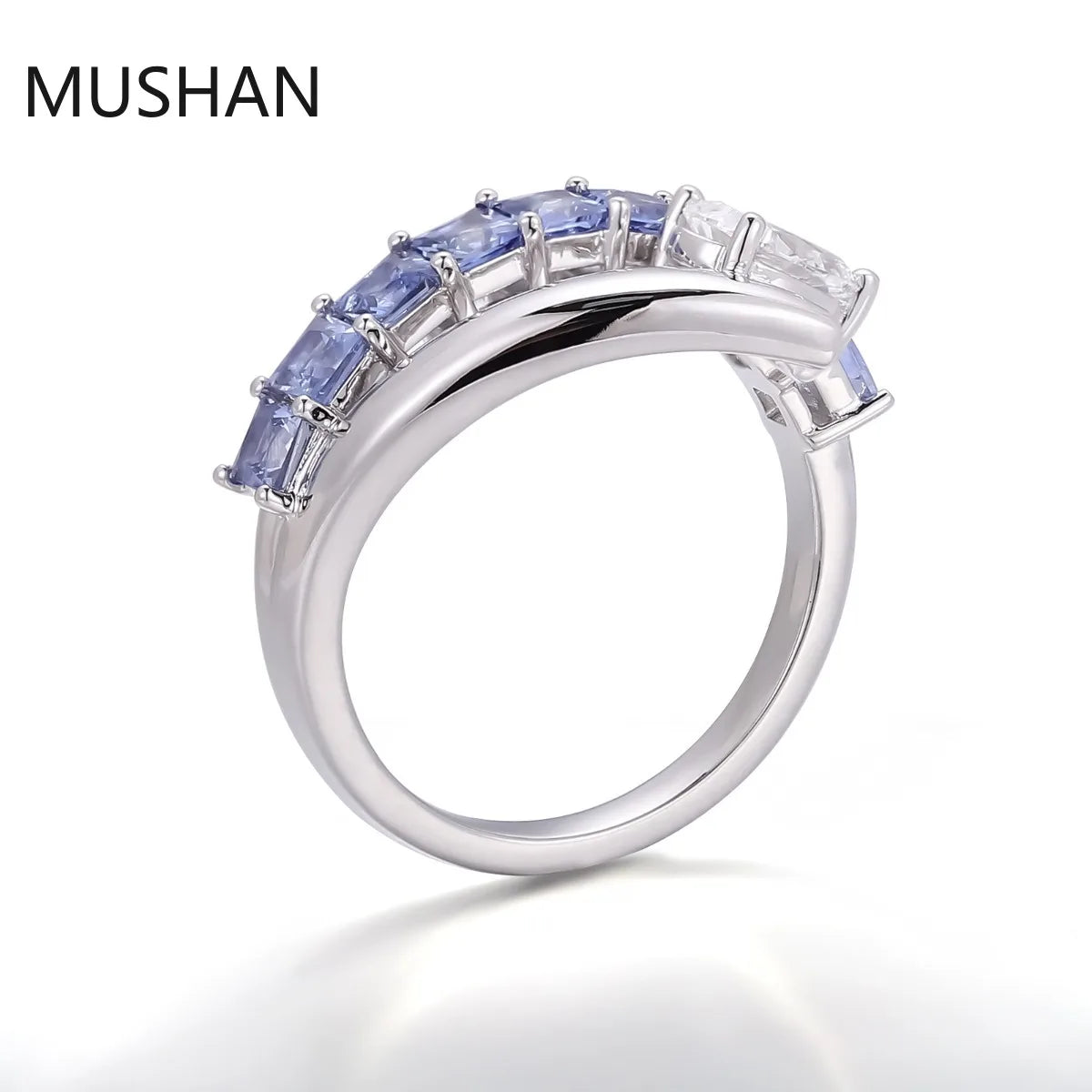 MUSHAN Luxury Custom 14K 18K Gold Rings Band Jewelry With Moissanite Diamond Lab Grown Gemstones Diamond Wedding Ring For Women