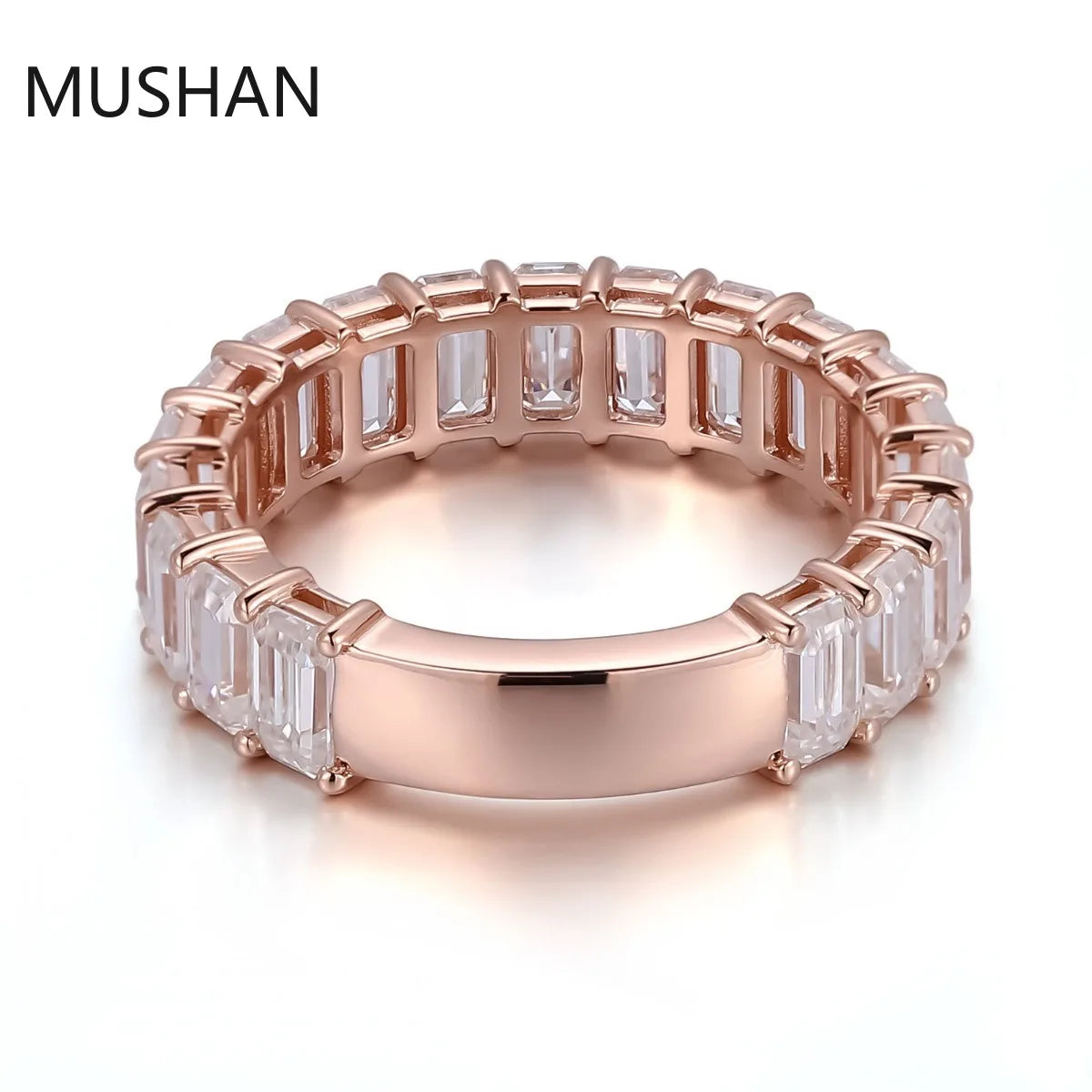 MUSHAN Luxury Custom 14K 18K Gold Rings Band Jewelry With Moissanite Diamond Lab Grown Gemstones Diamond Wedding Ring For Women