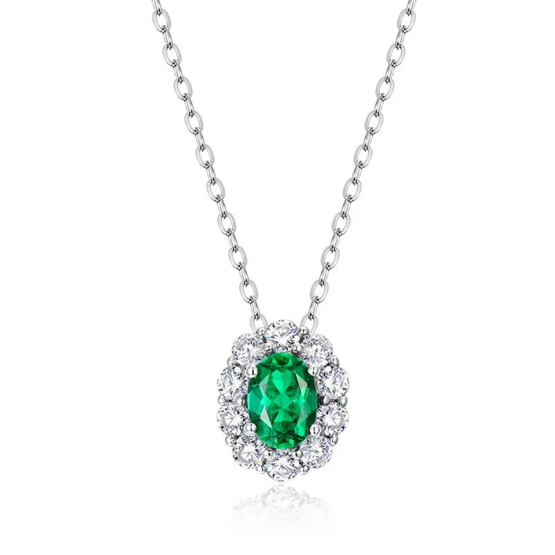 MuShan Jewelry 925 Sterling Silver Necklace Lab Grown Ruby Cushion Evening Wear for Women 18K Gold Plated Anniversary Necklace