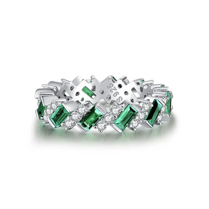 MUSHAN Luxury Jewelry 925 Sterling Silver Ring High Carbon Diamond Emerald Gemstones Ice Flower Cut Rings Bands Fine Jewelry