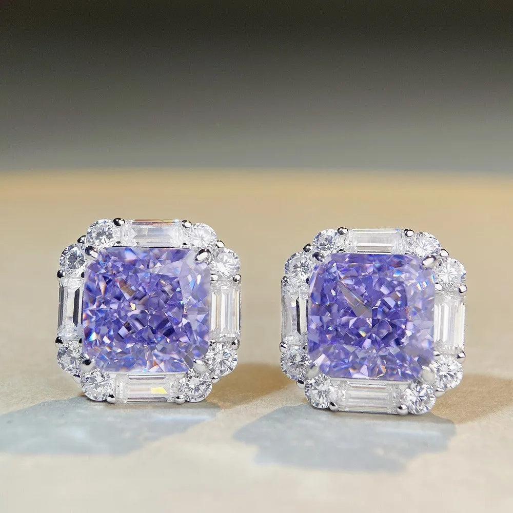 MuShan Brand Jewelry 925 Sterling Silver Earrings Zircon 7A Grade Dangle Casual Ladies 18K Gold Plated Fine Jewelry Earring