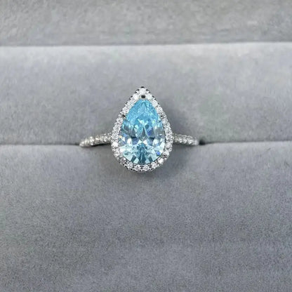 MuShan Jewelry 925 Sterling Silver Rings CMA Certificate Water Drop HCD Gemstones Emerald Sapphire Women Ring Band Fine Jewelry