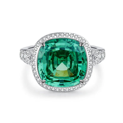 MUSHAN Luxury Jewelry 925 Sterling Silver Ring High Carbon Diamond Emerald Gemstones Ice Flower Cut Rings Bands Fine Jewelry