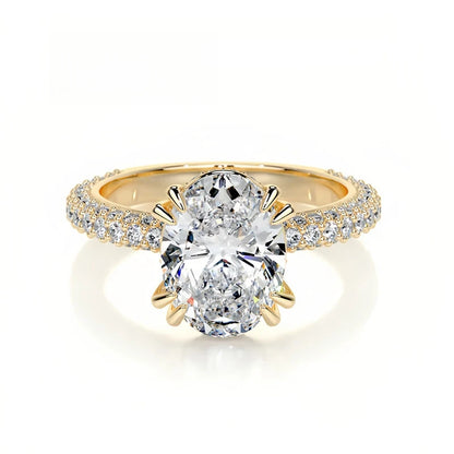 MUSHAN Bespoke Luxury Jewelry 925 Sterling Silver Ring D Color VVS1 Moissanite Ring for Women 18K Real Gold Plated MST Patent