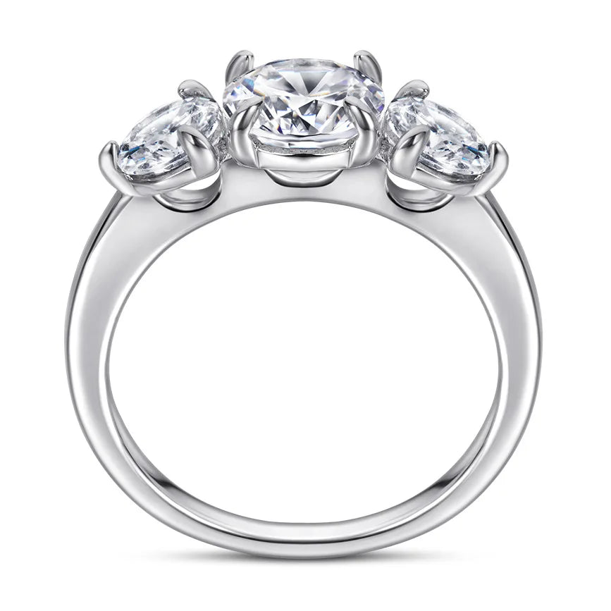 MuShan Jewelry 925 Sterling Silver Rings Bands Engagement Ring 7A Cubic Zirconia Valentine Romantic Anniversary  Women Gift