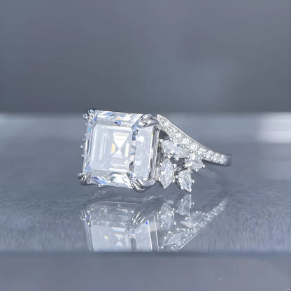 MuShan Designer Jewelry 925 Sterling Silver Ring Moissanite Diamond Casual Ring for Bride 18K Real Gold Plated MST Patent Rings