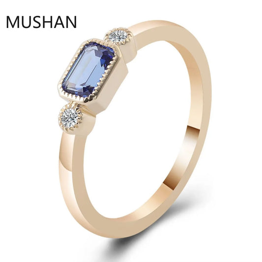 MUSHAN Luxury Custom 14K 18K Gold Rings Band Jewelry With Moissanite Diamond Lab Grown Gemstones Diamond Wedding Ring For Women