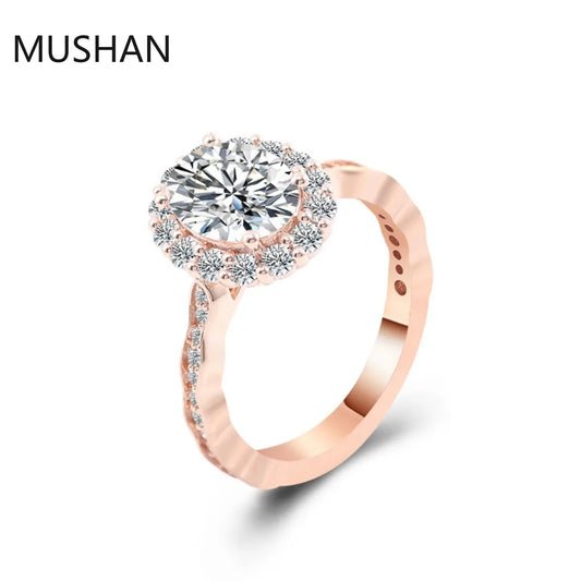MUSHAN Luxury Custom 14K 18K Gold Rings Band Jewelry With Moissanite Diamond Lab Grown Gemstones Diamond Wedding Ring For Women