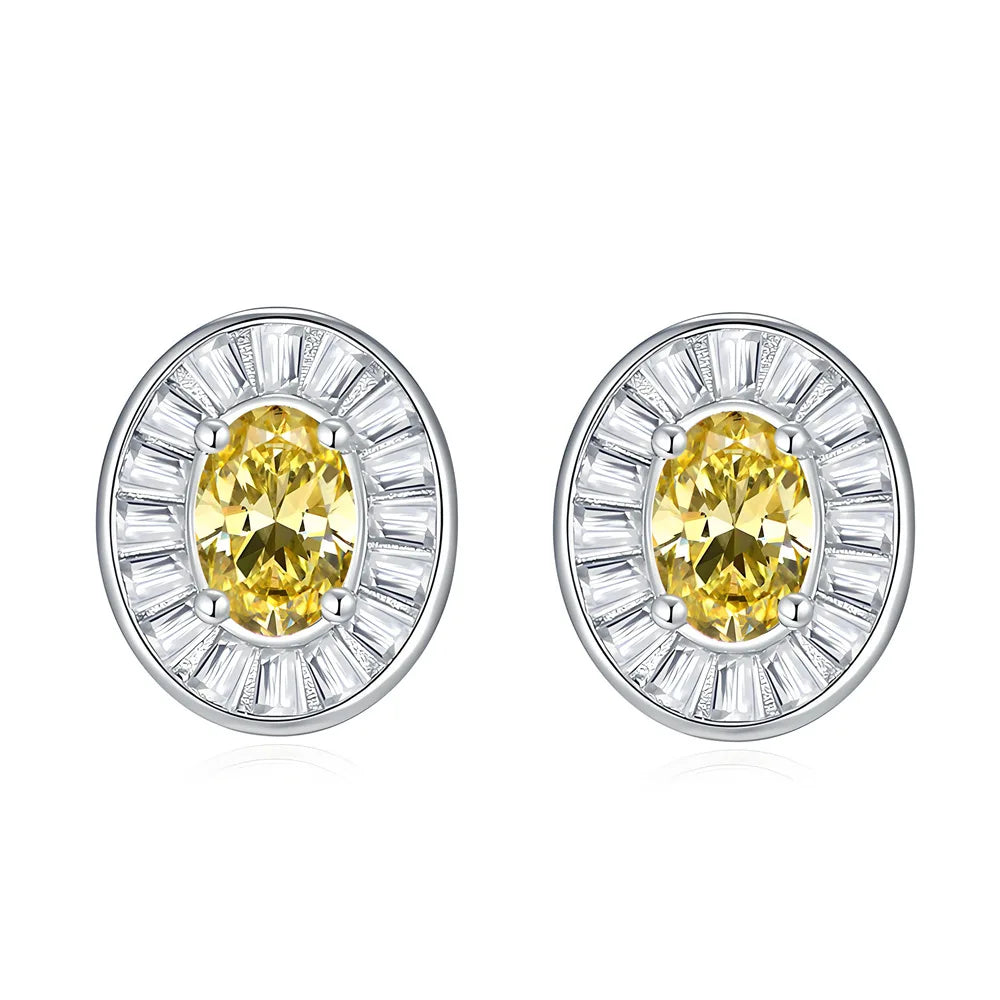MuShan Jewelry 925 Sterling Silver Stud Earrings Dangle HCD Diamonds Minimalist Best Friend Gift Women Earring Fine Jewelry