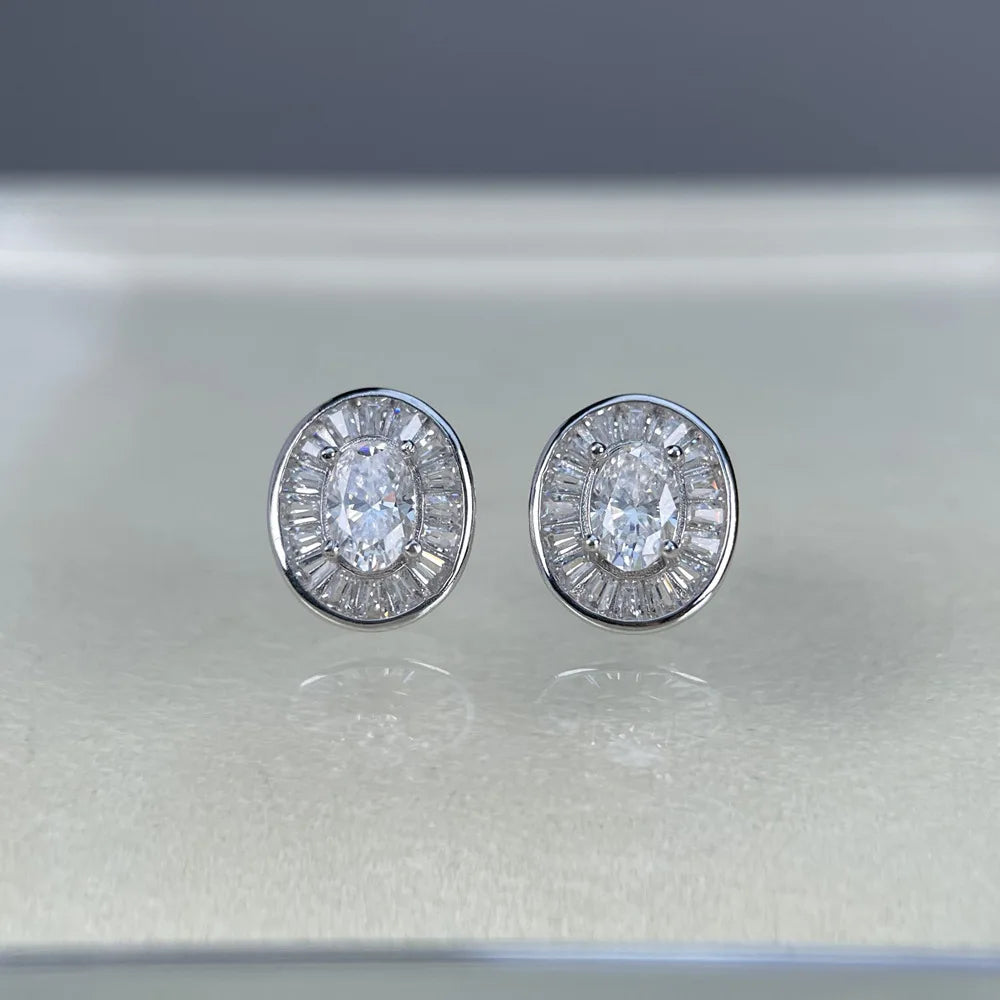 MuShan Brand Jewelry 925 Sterling Silver Earrings Marquise Moissanite Chic for Fiancee Platinum Plated MST Patent Nickel Free