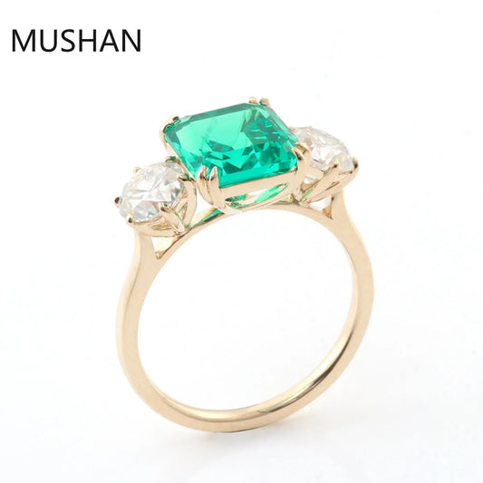 MUSHAN Luxury Custom 14K 18K Gold Rings Band Jewelry With Moissanite Diamond Lab Grown Gemstones Diamond Wedding Ring For Women