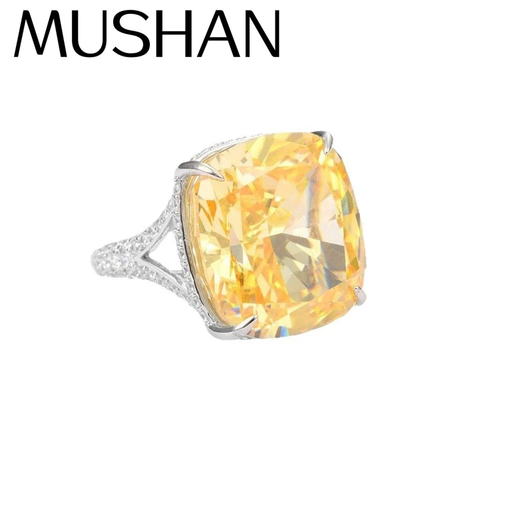 MuShan Jewelry 925 Sterling Silver Luxury Engagement Ring 7A Cubic Zirconia Rings Bands Anniversary Rings Bands  Women Gift