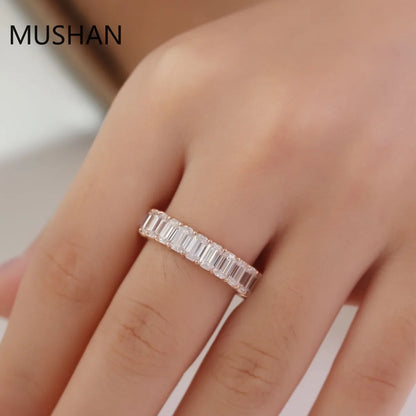 MUSHAN Luxury Custom 14K 18K Gold Rings Band Jewelry With Moissanite Diamond Lab Grown Gemstones Diamond Wedding Ring For Women