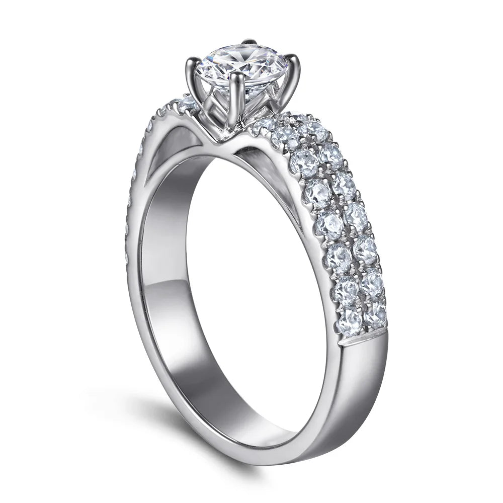 MuShan Jewelry 925 Sterling Silver Ring Wedding Band High Carbon Diamond Boho Style Statement Jewelry Women Rings Fine Jewelry