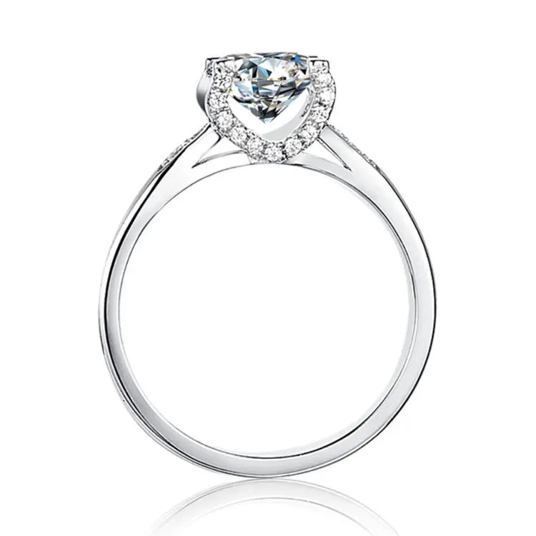 MuShan Jewelry 925 Sterling Silver Ring Moissanite D Color VVS1 Fine Wedding 925 Sterling Silver Rings Diamond Accessories