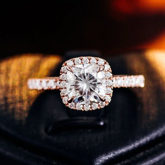MUSHAN Luxury Custom 14K 18K Gold Rings Band Jewelry With Moissanite Diamond Lab Grown Gemstones Diamond Wedding Ring For Women