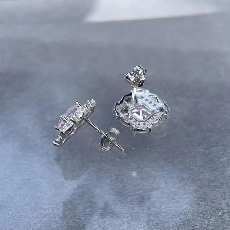 MuShan Jewelry 925 Sterling Silver Stud Earrings Dangle HCD Gemstones Party Cocktail Statement Jewelry Women Earring Fine Jewelr