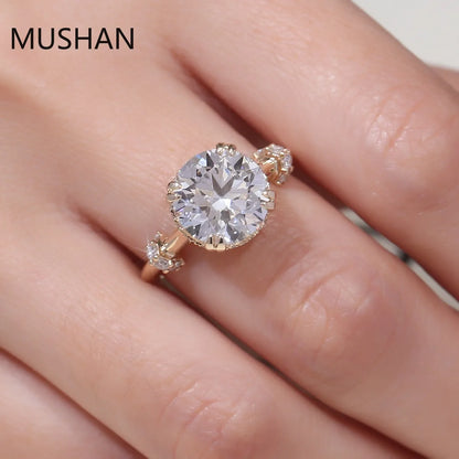 MUSHAN Luxury Custom 4ct Diamond Ring 14K 18K Gold Band Jewelry Women IGI Certificate Lab Grown Diamond Wedding Ring For Women