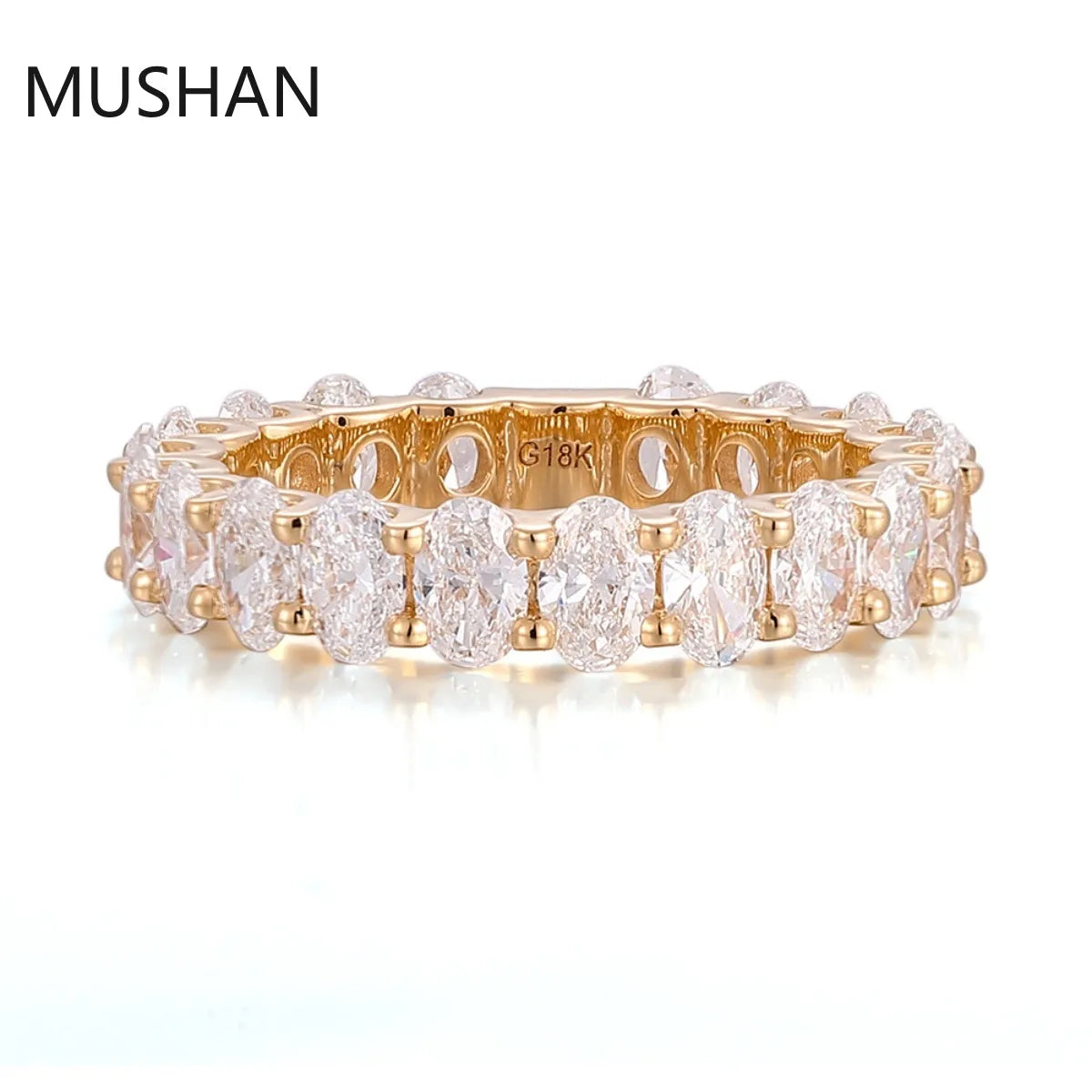 MUSHAN Luxury Custom 14K 18K Gold Rings Band Jewelry With Moissanite Diamond Lab Grown Gemstones Diamond Wedding Ring For Women