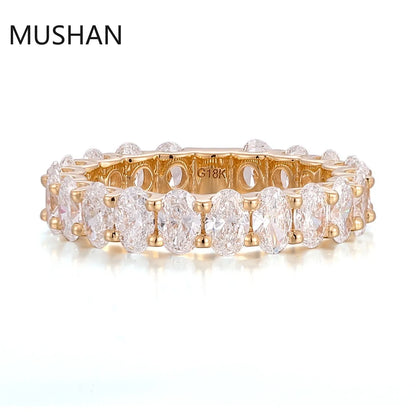 MUSHAN Luxury Custom 14K 18K Gold Rings Band Jewelry With Moissanite Diamond Lab Grown Gemstones Diamond Wedding Ring For Women