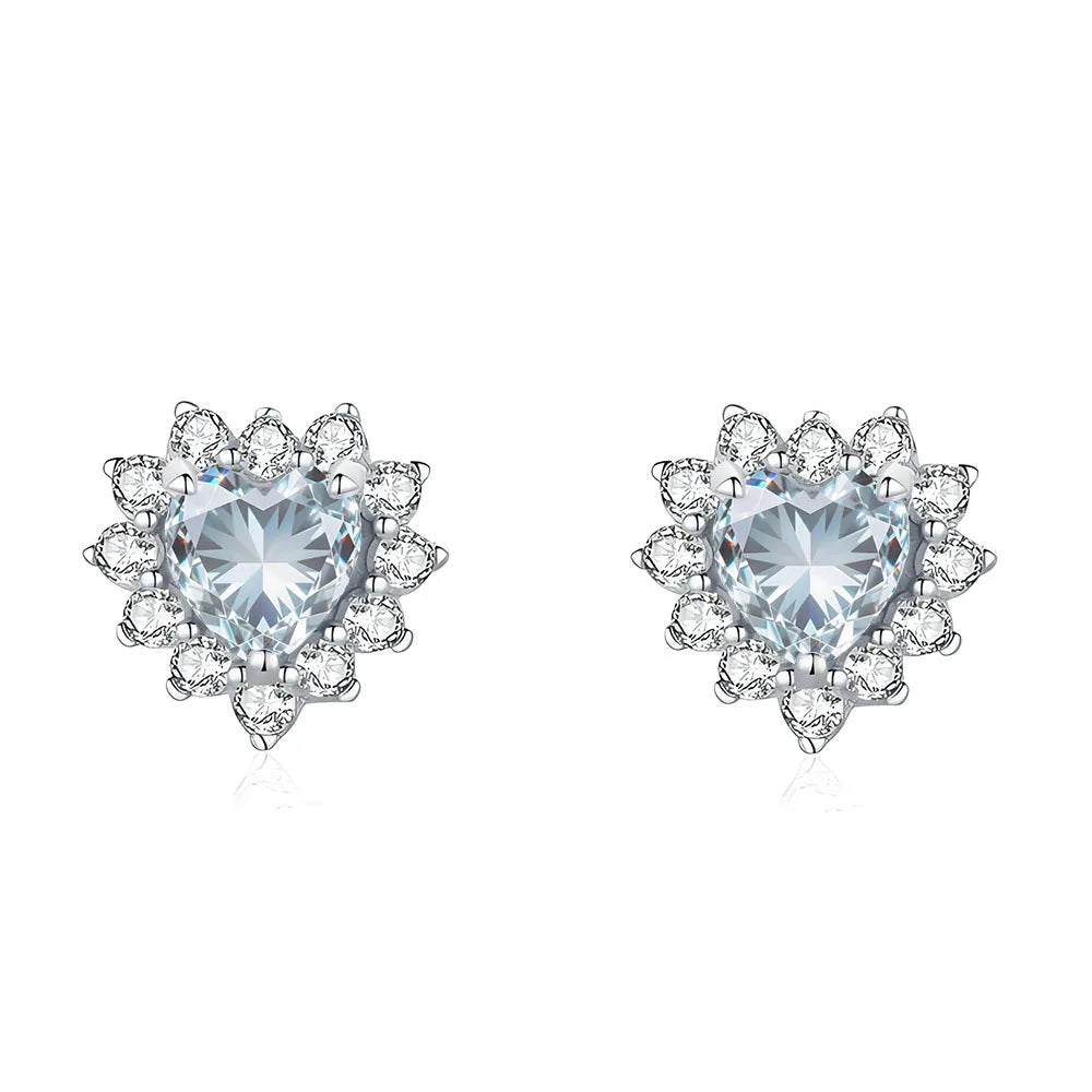 MuShan Jewelry 925 Sterling Silver Stud Earrings Dangle High Carbon Diamond Classic Luxury Women Earring Fine Jewelry