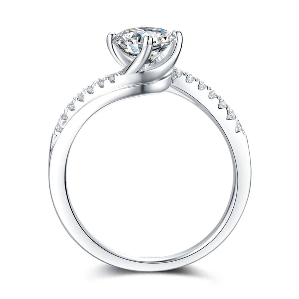 MuShan Jewelry 925 Sterling Silver Ring Moissanite D Color VVS Luxury Winsome Pear 925 Sterling Silver Rings Diamond Accessories