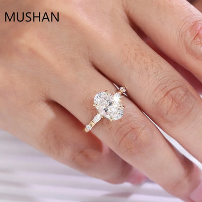 MUSHAN Luxury Custom 14K 18K Gold Rings Band Jewelry With Moissanite Diamond Lab Grown Gemstones Diamond Wedding Ring For Women