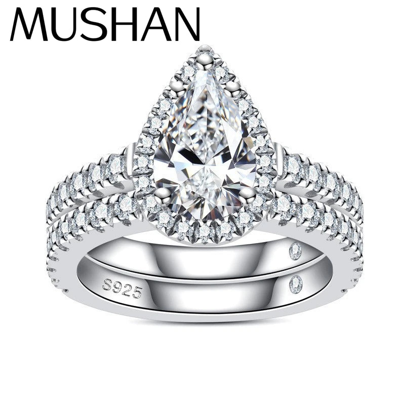 MuShan Designer Jewelry 925 Sterling Silver Ring D Color Moissanite Chic Ring for Friend 18K Real Gold Plated MST Patent Rings