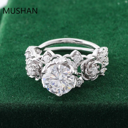 MUSHAN Luxury Custom 14K 18K Gold Rings Band Jewelry With Moissanite Diamond Lab Grown Gemstones Diamond Wedding Ring For Women