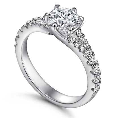 MuShan Jewelry 925 Sterling Silver Classic Engagement Ring 7A Cubic Zirconia Rings Bands Timeless Anniversary  Women Gift