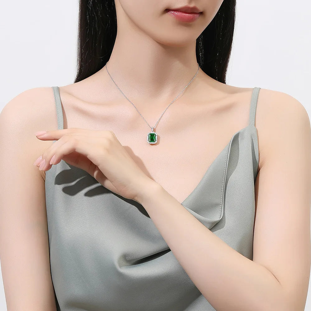 MuShan Brand Jewelry 925 Sterling Silver Necklace Zircon 7A Initial Office for Wife Rhodium Plated Premium Jewelry Pendant