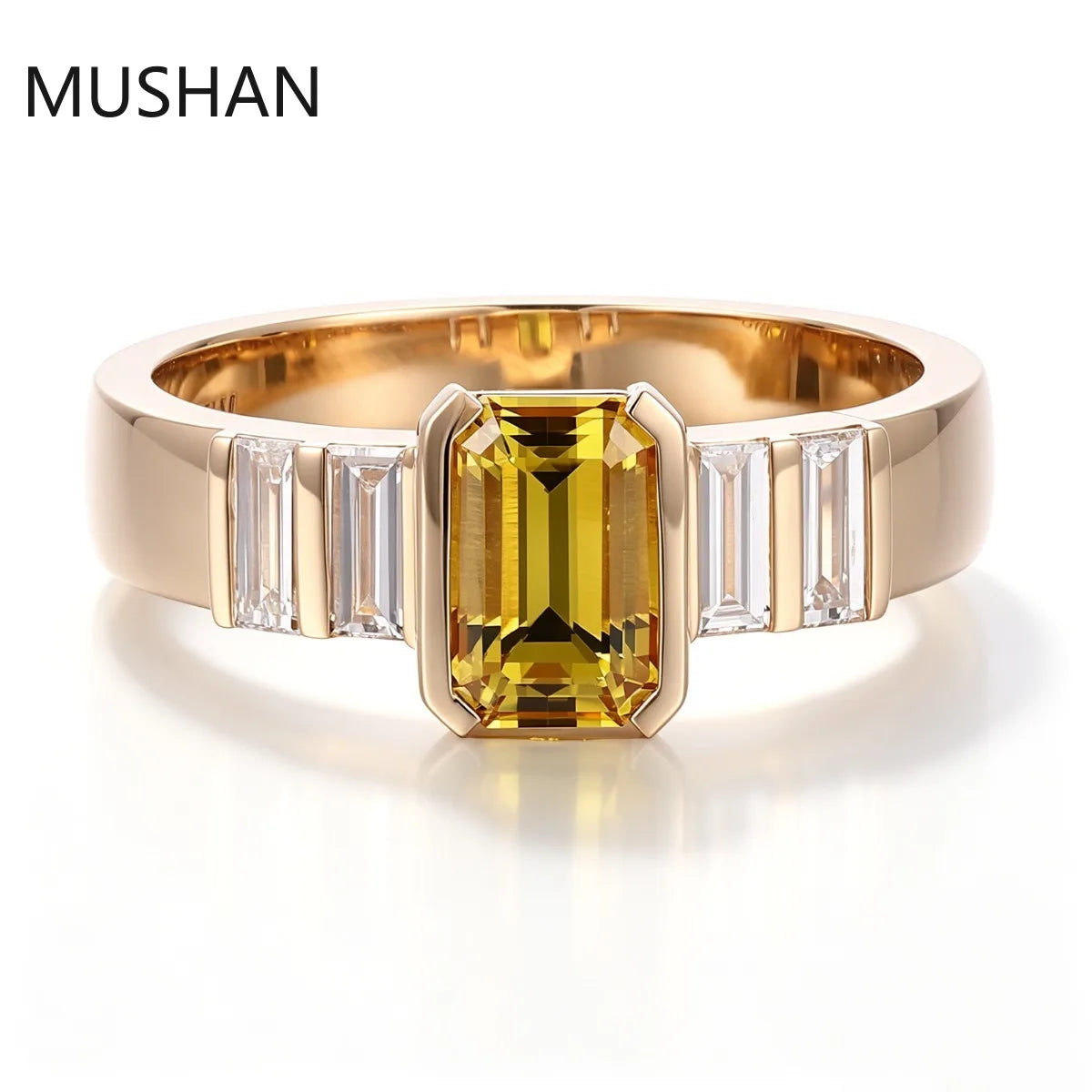 MUSHAN Luxury Custom 14K 18K Gold Rings Band Jewelry With Moissanite Diamond Lab Grown Gemstones Diamond Wedding Ring For Women