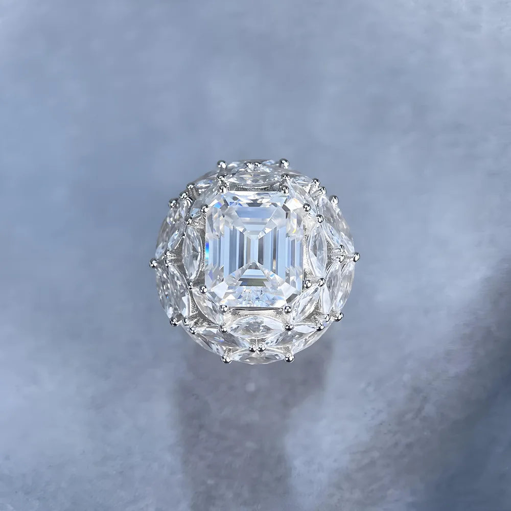 MUSHAN Luxury Jewelry 925 Sterling Silver Ring D Color Moissanite Classic Ring Women 18K Gold Plated MST Patent Jewellery