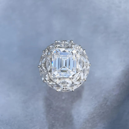 MUSHAN Luxury Jewelry 925 Sterling Silver Ring D Color Moissanite Classic Ring Women 18K Gold Plated MST Patent Jewellery