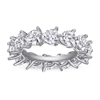 MuShan Jewelry 925 Sterling Silver Rings Bands Engagement Ring 7A Cubic Zirconia Rings Bands Luxury Anniversary  Women Gift