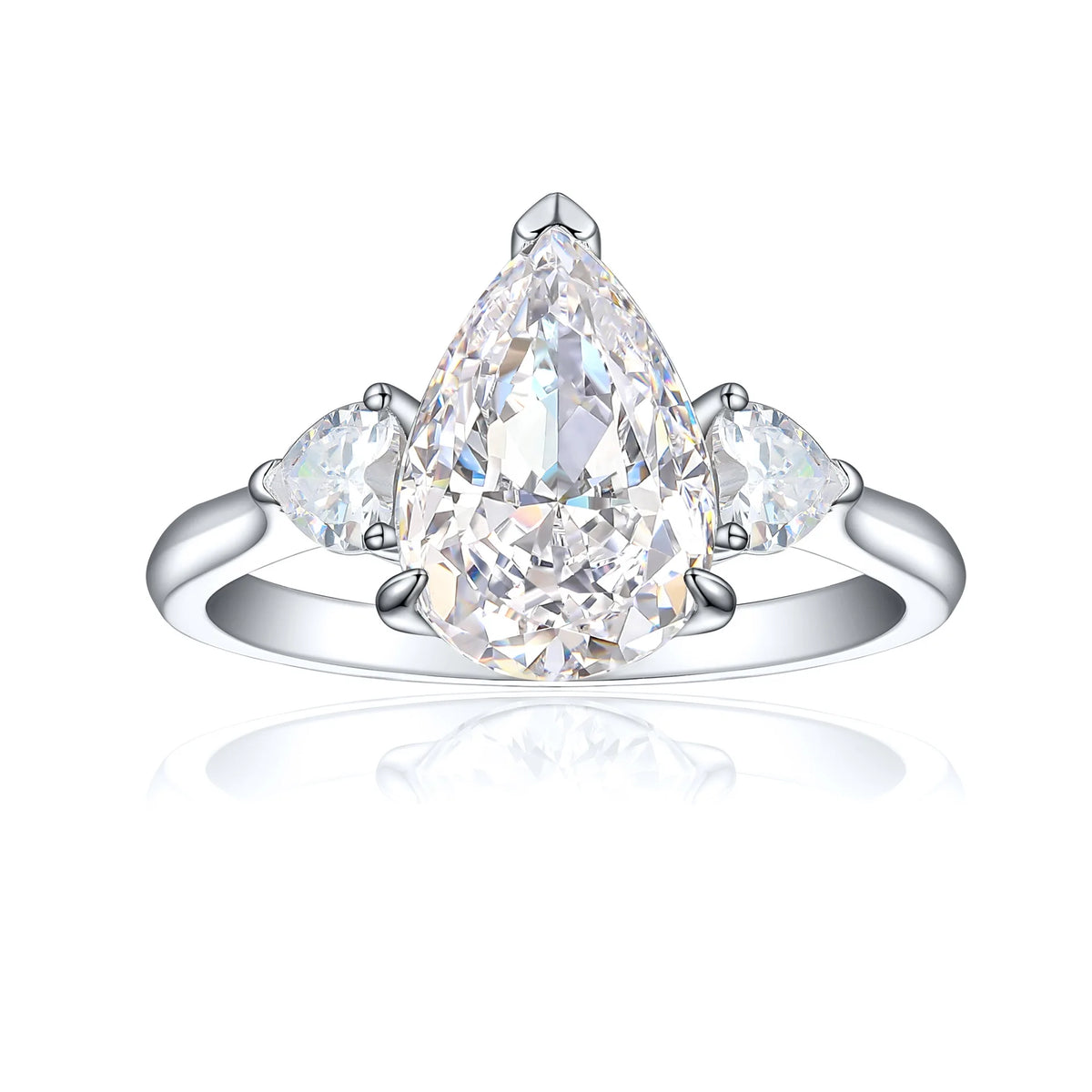 MuShan Jewelry 925 Sterling Silver Ring Wedding Band High Carbon Diamond Engagement Party Trendy Style Women Rings Fine Jewelry