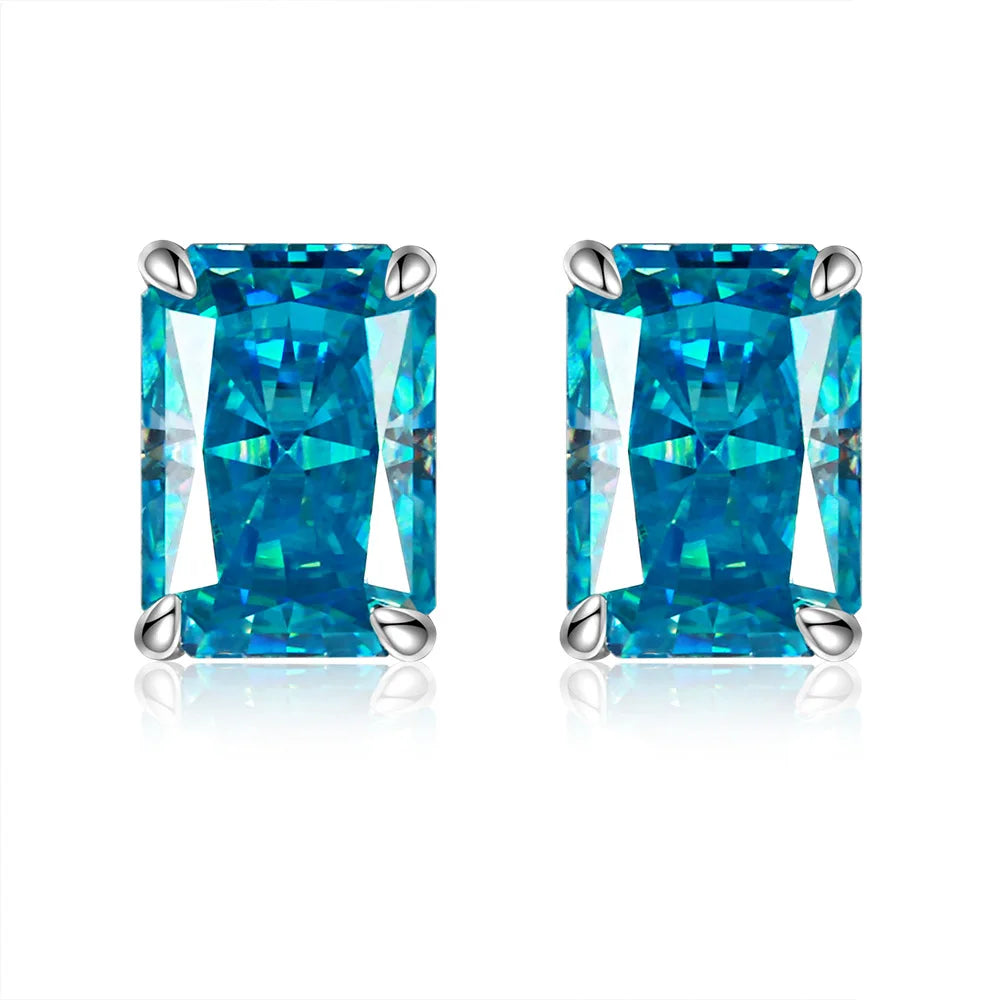 MUSHAN Brand Jewelry 925 Sterling Silver Stud Earrings 7ct 8*10 Ice Flower Gemstones Women Earrings Stud Fine Jewelry Accessory