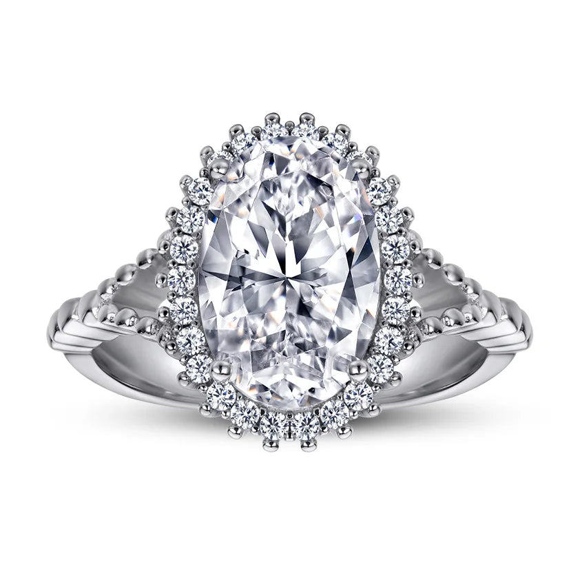 MuShan Jewelry 925 Sterling Silver Rings Bands Engagement Ring 7A Cubic Zirconia Trendy Anniversary Rings Bands  Women Gift