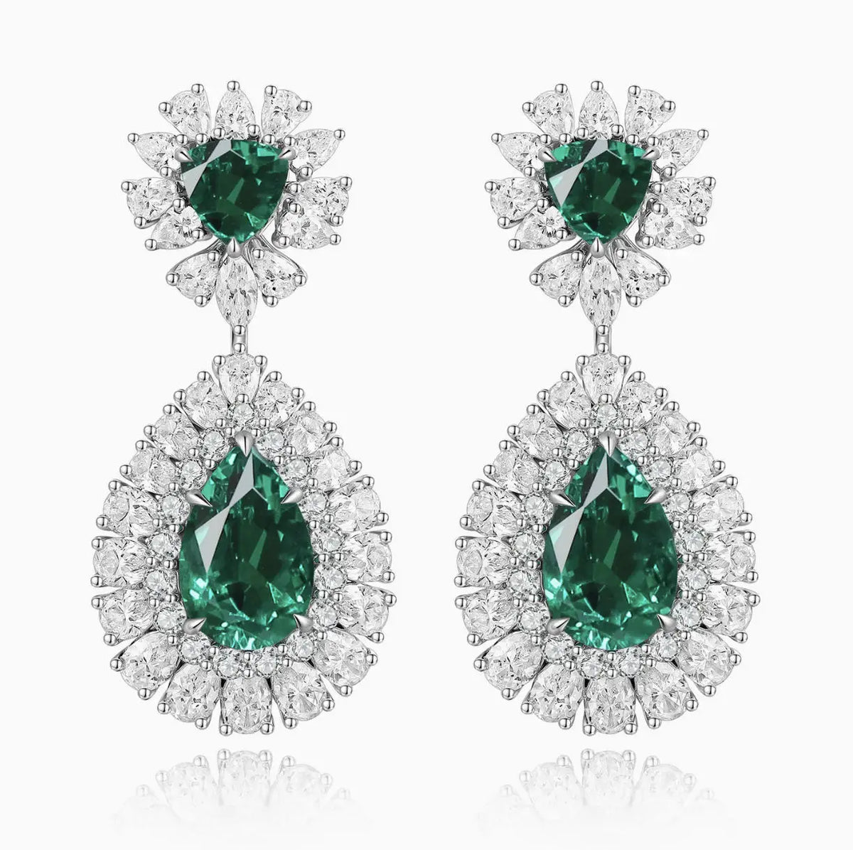 MUSHAN Bespoke Luxury Jewelry 925 Sterling Silver Stud Drop Earrings Lab Grown Ruby Sapphire Emerald Women Water Drop Earrings
