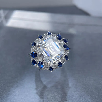 MuShan Brand Jewelry 925 Sterling Silver Ring Moissanite Diamond Formal Ring for Wife 18K Real Gold Plated MST Patent Rings