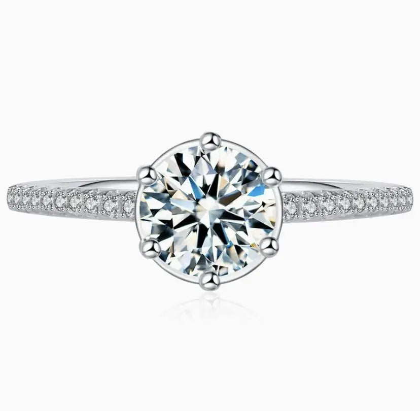 MUSHAN Jewelry 925 Sterling Silver Rings For Women Moissanite Diamond Wedding Ring Bands With GRA Certificate Fine Jewelry