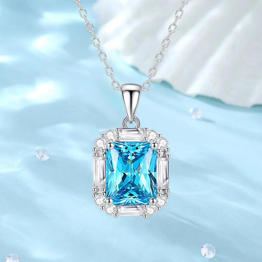 MuShan Brand Jewelry 925 Sterling Silver Necklace Zircon 7A Initial Office for Wife Rhodium Plated Premium Jewelry Pendant