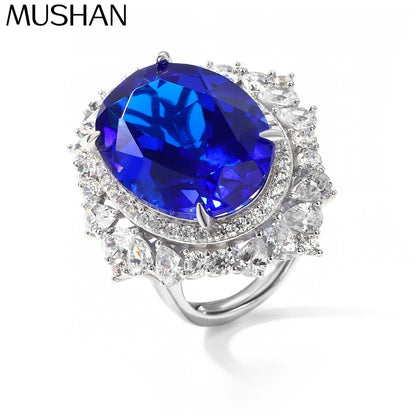 MuShan Jewelry 925 Sterling Silver Ring 5A CZ Gemstones Designer HCD Gemstones Promise Love 925 Sterling Silver Ring Accessories