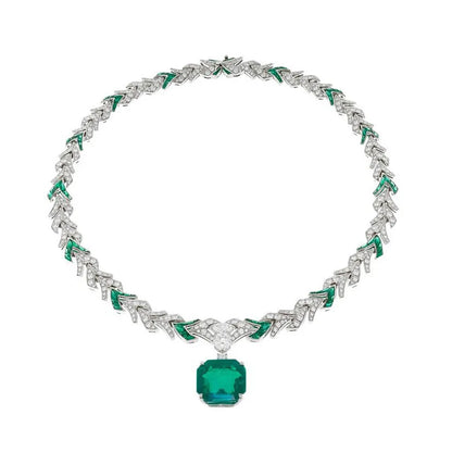 MuShan Jewelry 925 Sterling Silver Necklace Fine 5A CZ Gemstones HCD Diamond Unique 925 Sterling Silver Necklaces Accessories